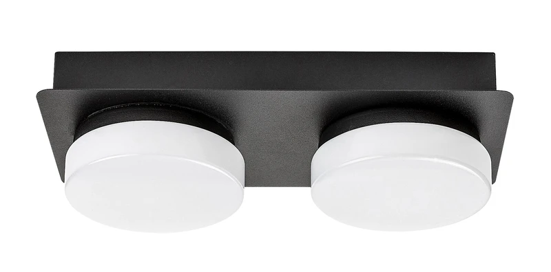 Attichus – LED плафон за баня в черен мат с бели плафони, 280мм, 11W, 4000K