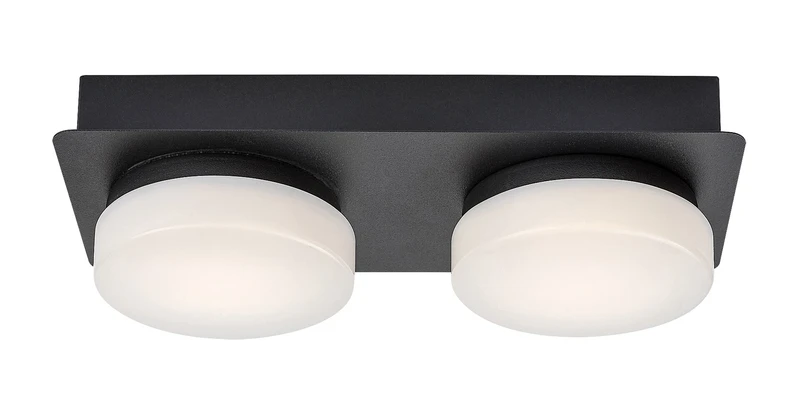 Attichus – LED плафон за баня в черен мат с бели плафони, 280мм, 11W, 4000K