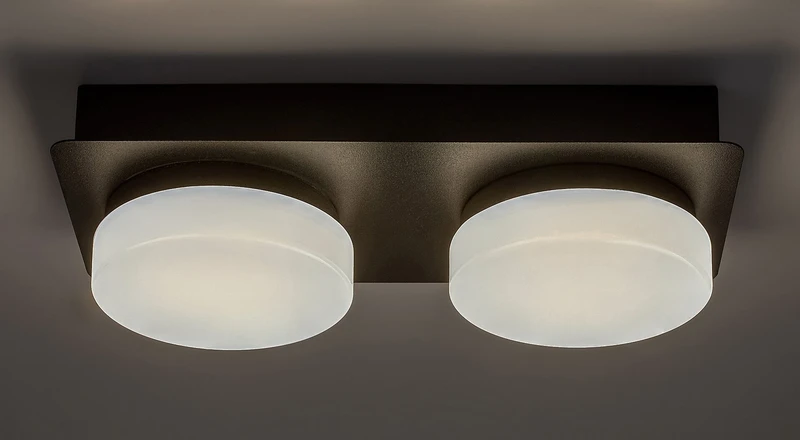 Attichus – LED плафон за баня в черен мат с бели плафони, 280мм, 11W, 4000K