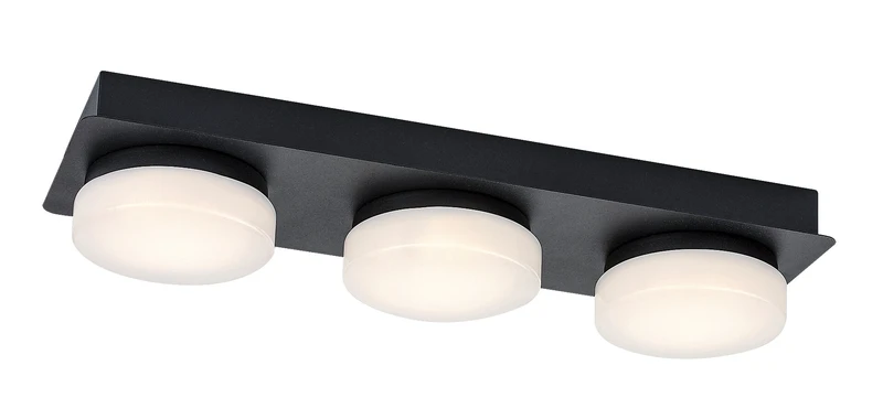 Bathroom Lighting Attichus – LED ceiling light for bathroom in black matt with white ceiling lights, 430mm, 18W, 4000K