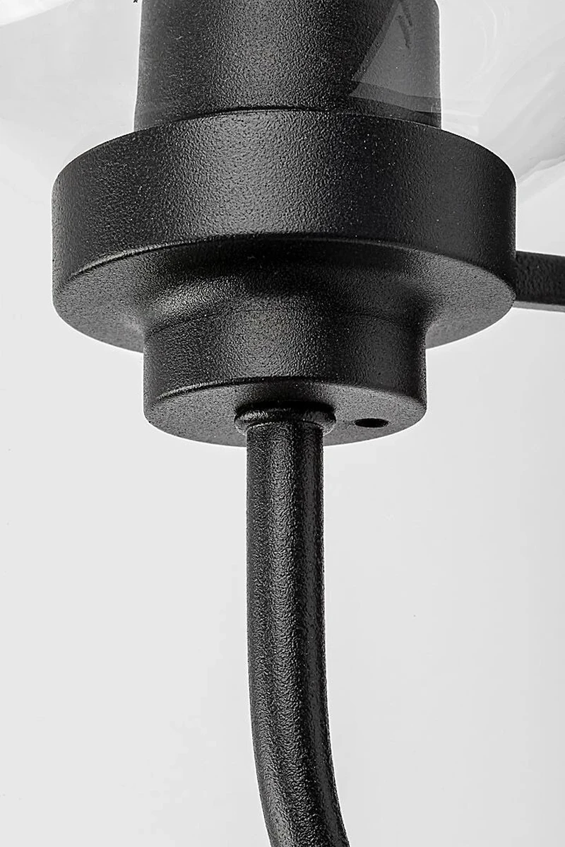 Tirina – LED wall light for bathroom in black matt with clear glass, Ø150mm, 1×E27, IP44