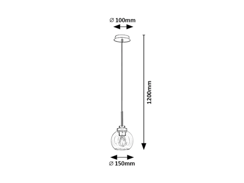 Tirina – LED pendant for bathroom in black matt with clear glass, Ø150mm, 1×E27, IP44