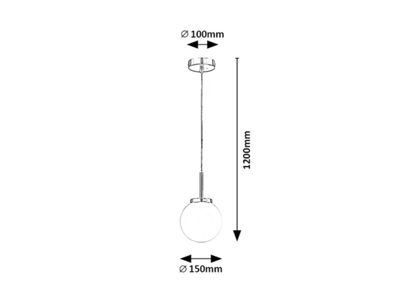 Togo – LED пендел за баня в хром с бяло стъкло, Ø150мм, 1×E14, IP44