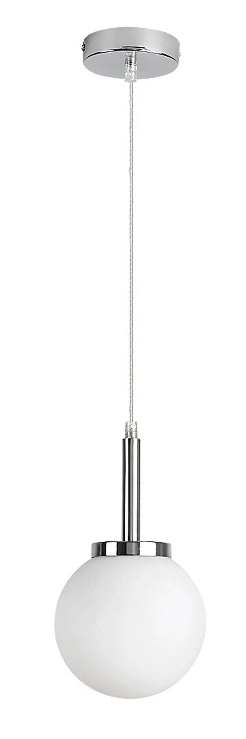 Togo – LED пендел за баня в хром с бяло стъкло, Ø150мм, 1×E14, IP44