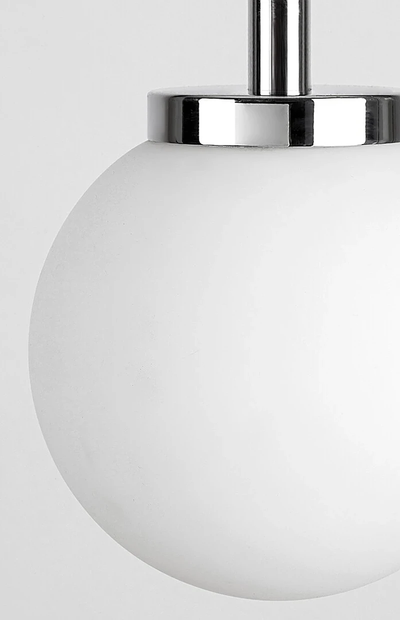 Togo – LED пендел за баня в хром с бяло стъкло, Ø150мм, 1×E14, IP44