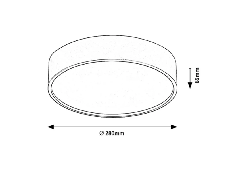 Larcia – LED ceiling light in black with white shade, Ø280mm, 18W, 4000K, IP44