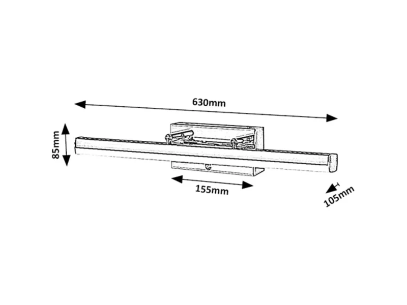 Turgon – LED осветление за кухня в хром/бяло, 630мм, 20W, 3000-6000K