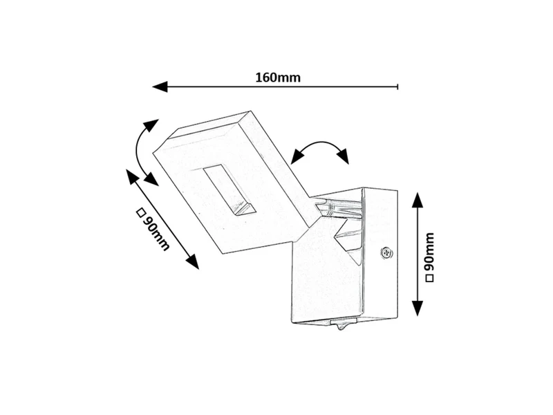 Blas – LED лампа за баня в хром с бял абажур, 90×90мм, 5W, 4000K, IP44
