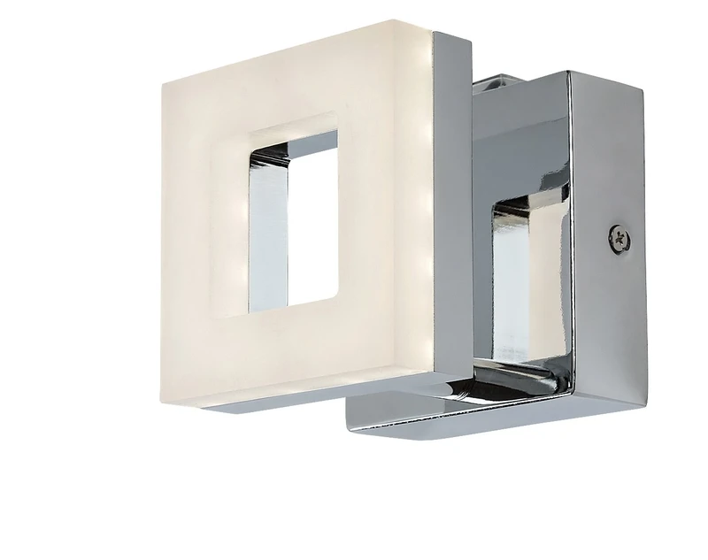 Blas – LED лампа за баня в хром с бял абажур, 90×90мм, 5W, 4000K, IP44
