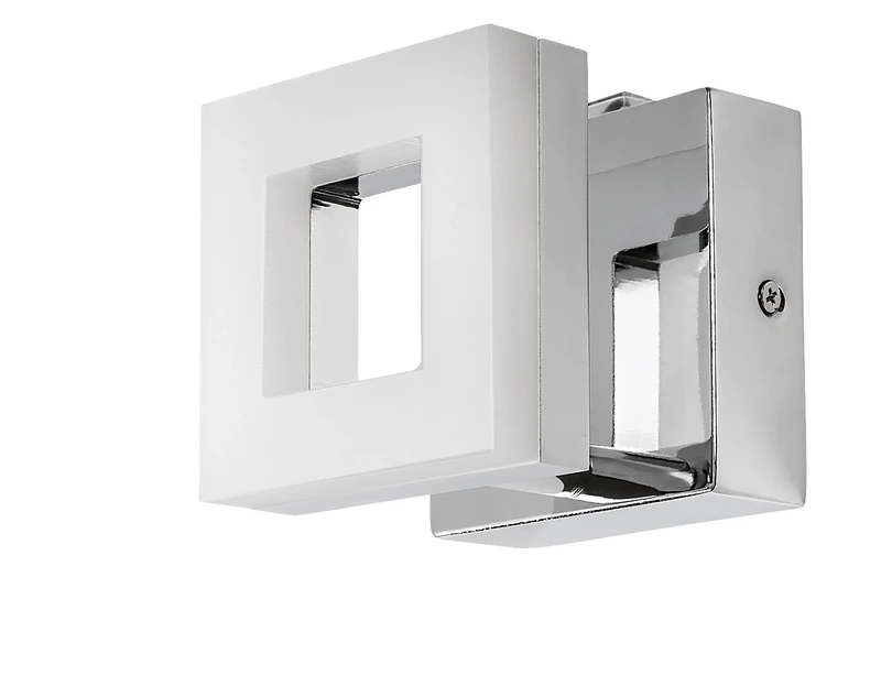 Blas – LED лампа за баня в хром с бял абажур, 90×90мм, 5W, 4000K, IP44