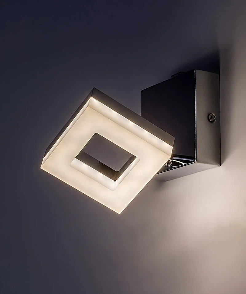 Blas – LED лампа за баня в хром с бял абажур, 90×90мм, 5W, 4000K, IP44
