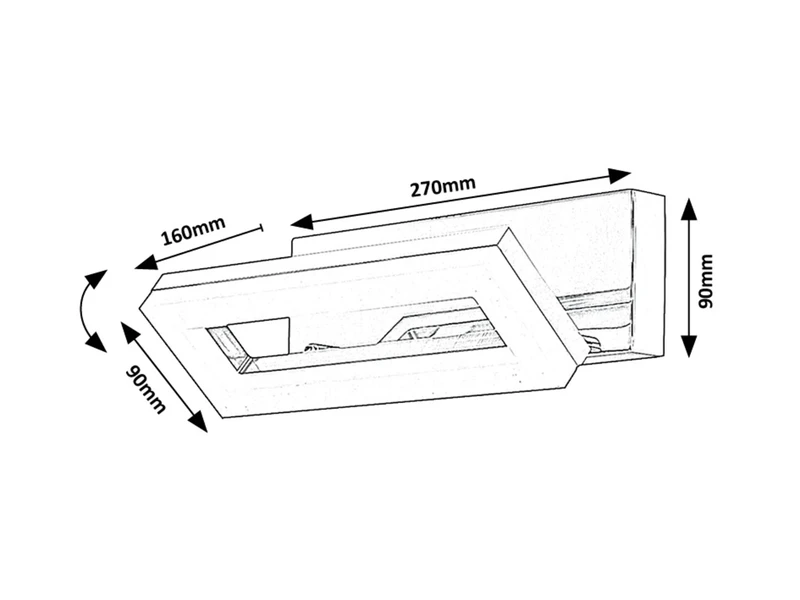 Blas – LED лампа за баня в хром с бял абажур, 270×90мм, 15W, 4000K, IP44