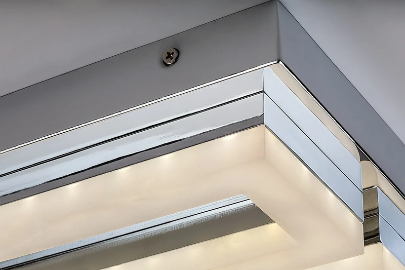 Blas – LED плафон за баня в хром с бял абажур, 300×230мм, 24W, 4000K, IP44