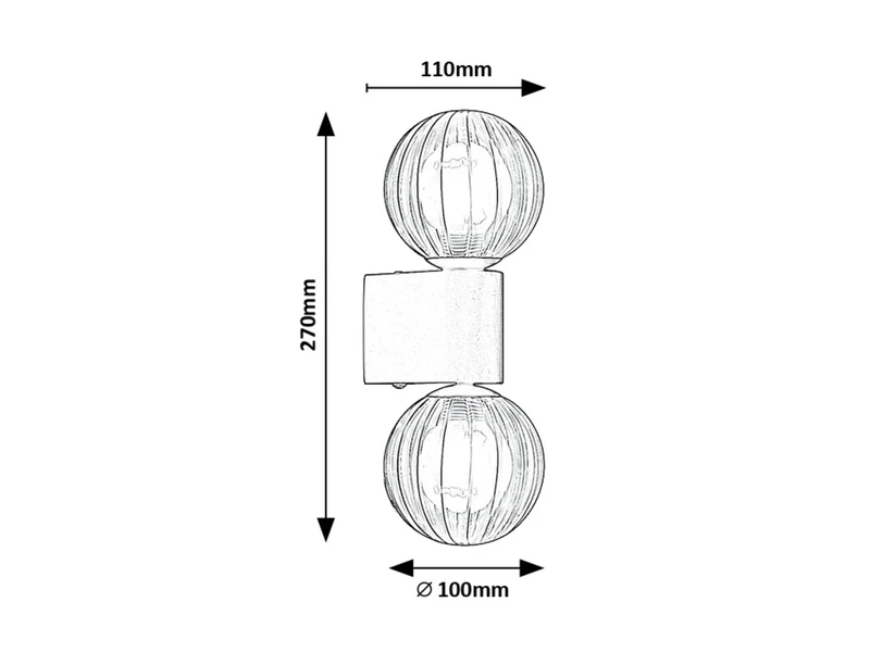 Colzar – модерен аплик за баня в черен мат със стъклени сфери, 2×G9, IP44