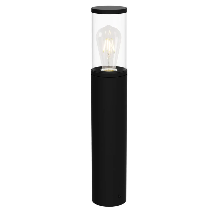 Wellington – LED garden lamp in black matt, Ø85mm, 800mm, IP44, E27