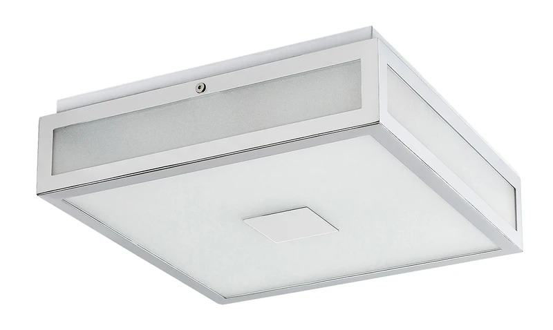Zoya – LED плафон за баня в хром с бяло стъкло, 400×400мм, 24W, 4000K, IP44