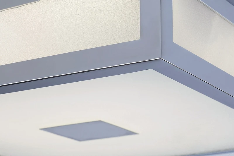 Zoya – LED плафон за баня в хром с бяло стъкло, 400×400мм, 24W, 4000K, IP44