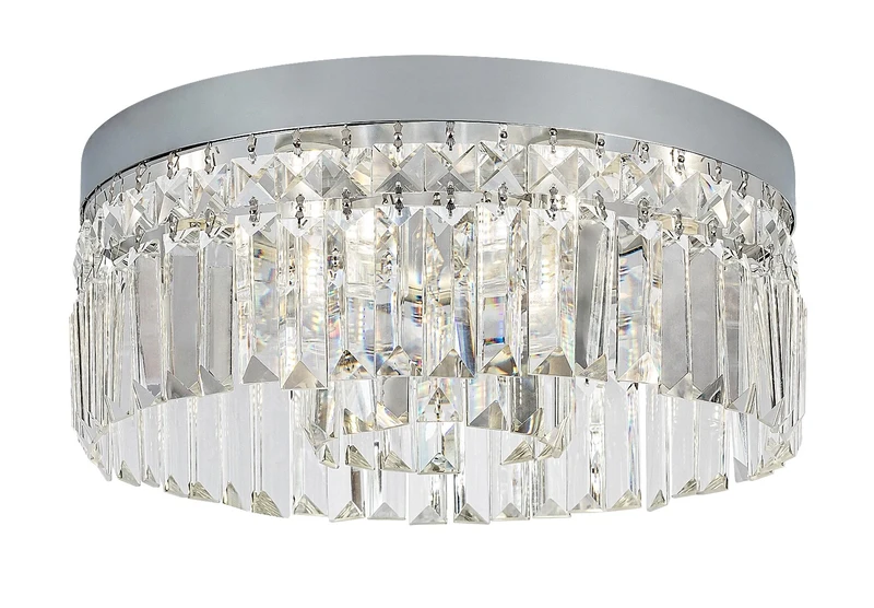 Bathroom Lighting Sybil – classic lamp for bathroom in chrome with clear glass, Ø350mm, 6×G9, IP44