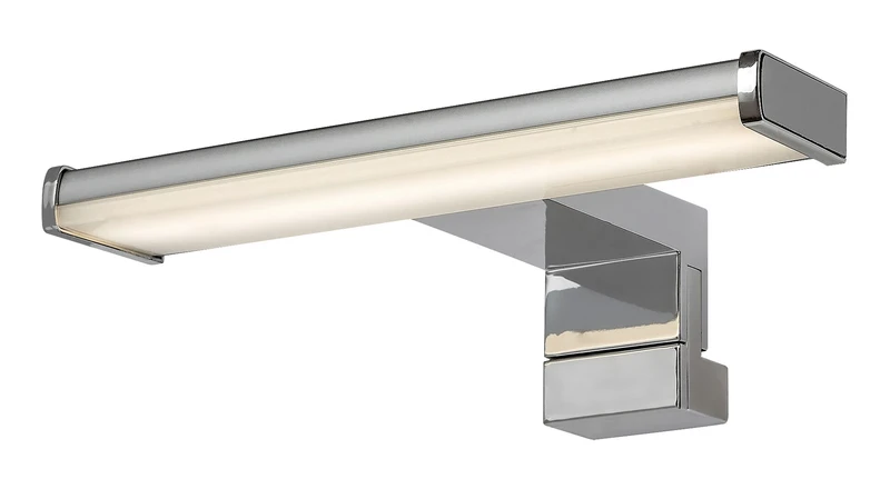 Осветление за баня Levon – LED аплик за баня в хром с бял абажур, 200×55мм, 4W, 4000K, IP44