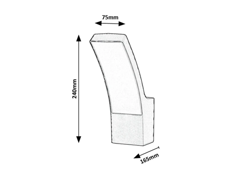 Palanga – LED външен аплик в антрацит с бял дифузьор, 75×240мм, 12W, 3000K