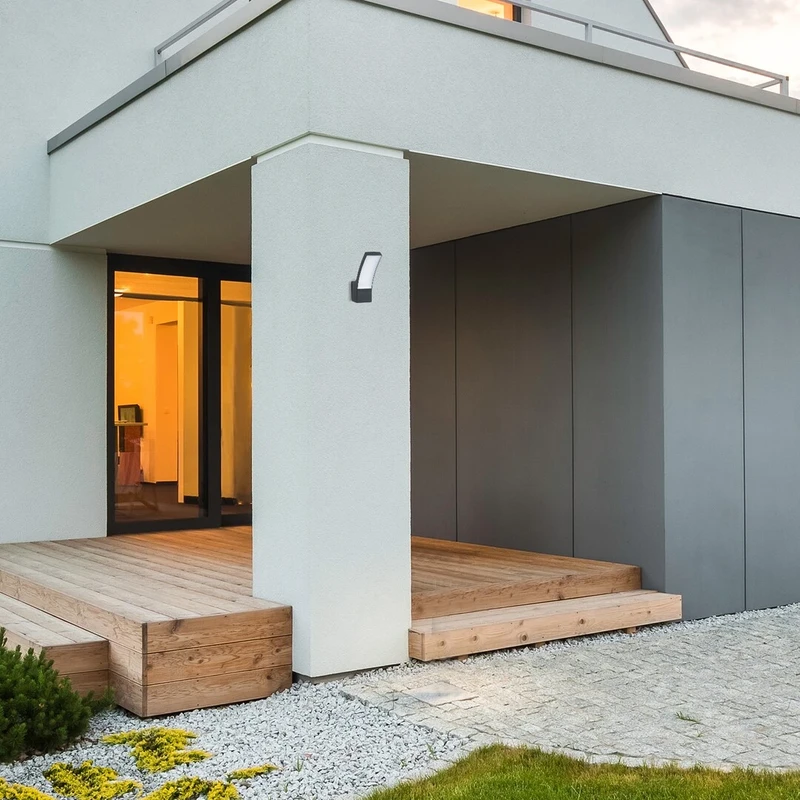 Palanga – LED външен аплик в антрацит с бял дифузьор, 75×240мм, 12W, 3000K