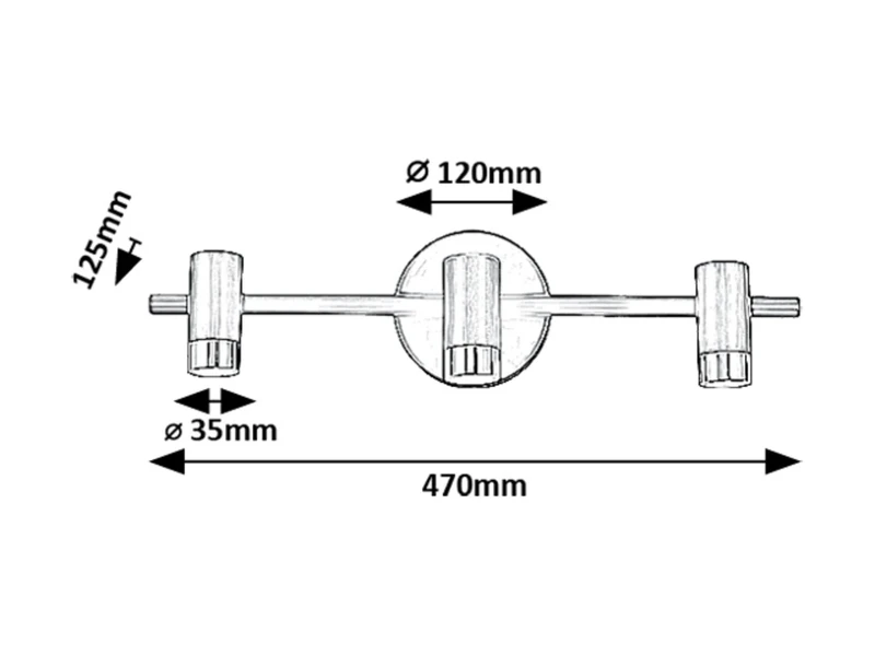 Kadir – LED аплик за баня в черно/злато, 470мм, 9W, 4000K, IP44