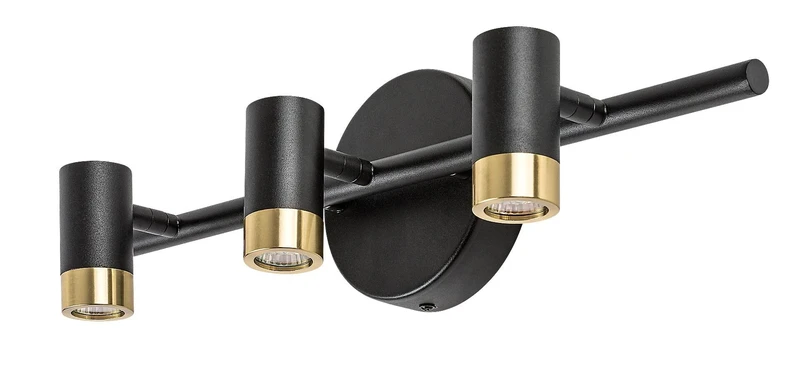 Kadir – LED аплик за баня в черно/злато, 470мм, 9W, 4000K, IP44