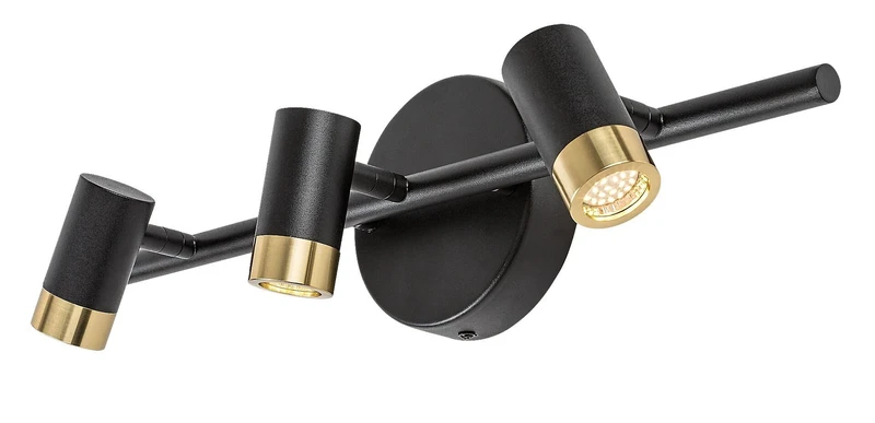 Kadir – LED аплик за баня в черно/злато, 470мм, 9W, 4000K, IP44
