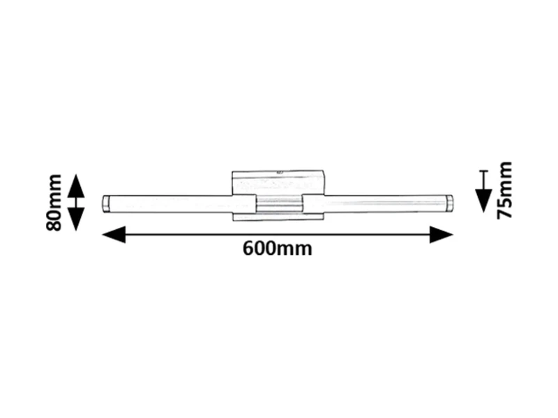 Tilora – LED ceiling light for bathroom in black/white, 600mm, 8W, 4000K, IP44