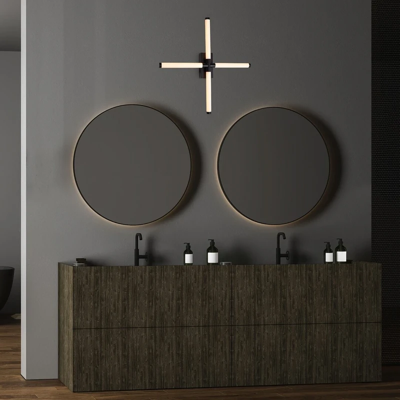 Tilora – LED ceiling light for bathroom in black/white, 600×600mm, 16W, 4000K, IP44
