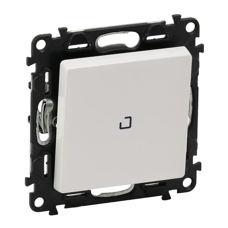 Кръстат ключ с подсветка Бял - Legrand Valena Life 752148