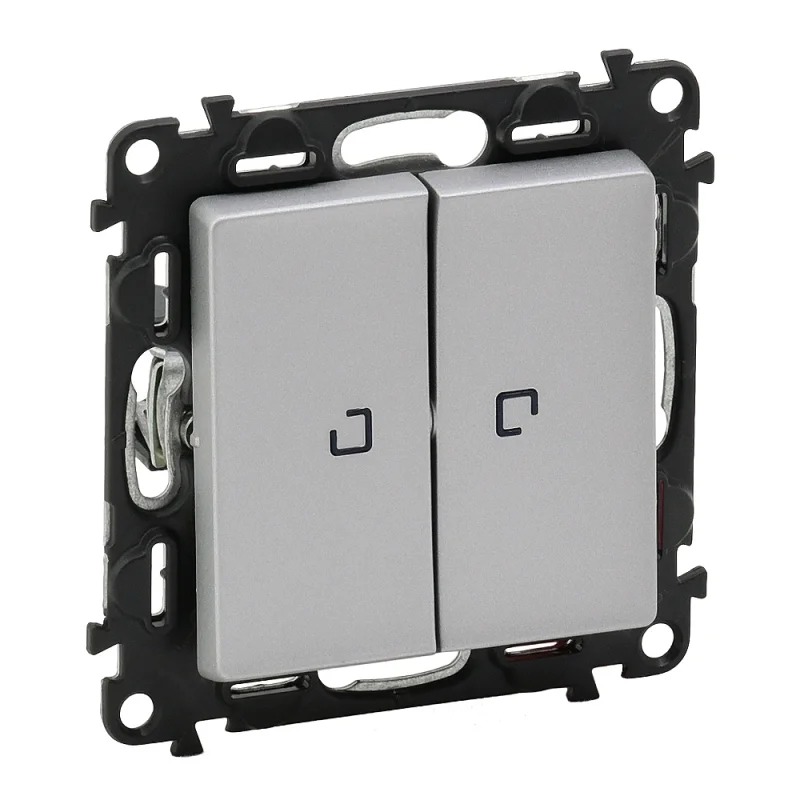 Legrand Switch double with backlight Aluminium - Legrand Valena Life 752328