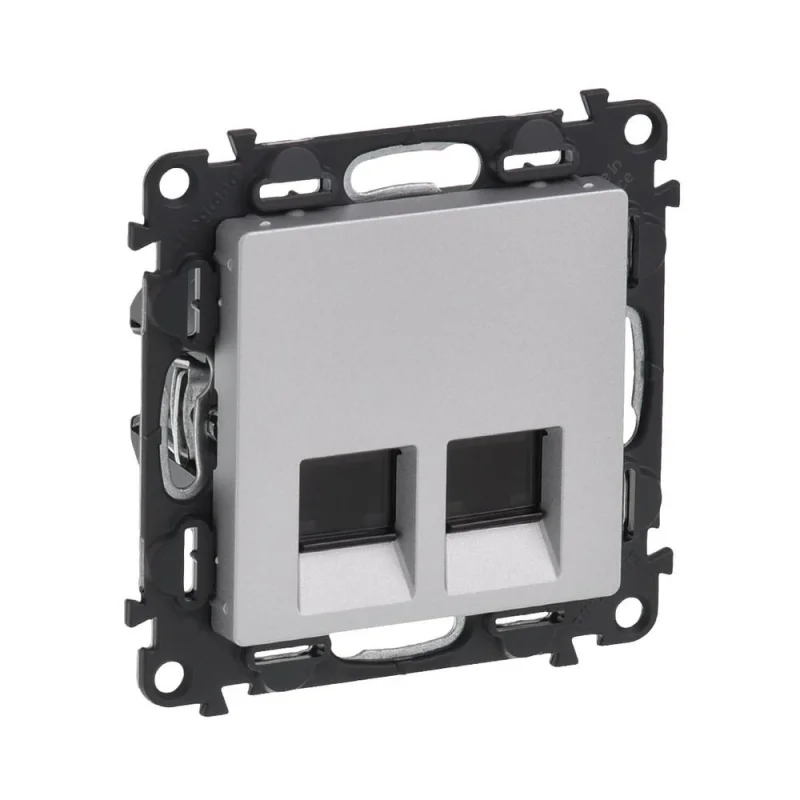 Outlet 2x RJ45 UTP cat.6 LCS Aluminium - Legrand Valena Life 753343