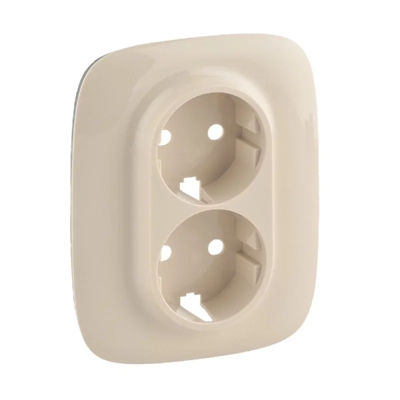 Face plate with frame for double Schuko socket Cream - Legrand Valena Allure 754956