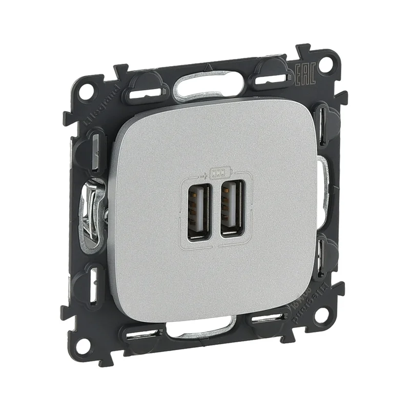 Legrand Socket 2XUSB 1500mA 5V Aluminium - Legrand Valena Allure 754997