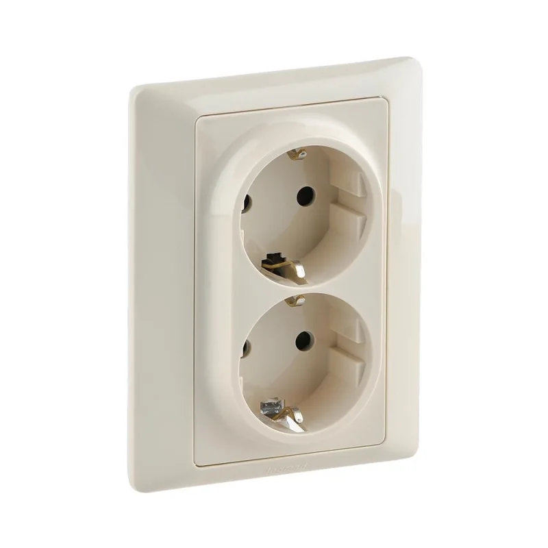 Legrand Blister pack - Double Schuko socket with frame Cream - Legrand Valena Life 755703