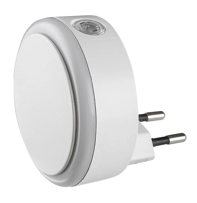Zofe – LED нощна лампа в бяло със сензор за светлина, Ø60мм, 0.3W, 3000K
