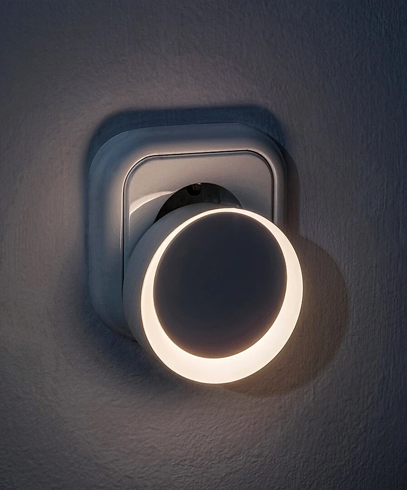 Zofe – LED нощна лампа в бяло със сензор за светлина, Ø60мм, 0.3W, 3000K