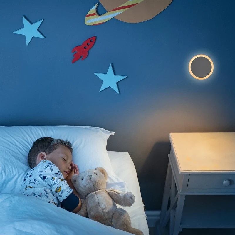 Zofe – LED нощна лампа в бяло със сензор за светлина, Ø60мм, 0.3W, 3000K