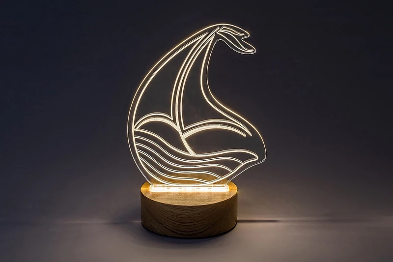 Akali – LED декоративна лампа за деца в бук, 150×205мм, 2W, 3000K