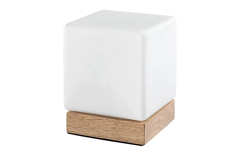 Pirit – LED table lamp in colour beech with white glass, 105×130mm, 1.2W, 3000K
