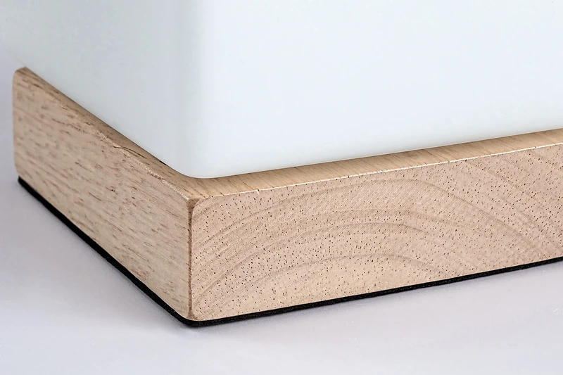 Pirit – LED table lamp in colour beech with white glass, 105×130mm, 1.2W, 3000K