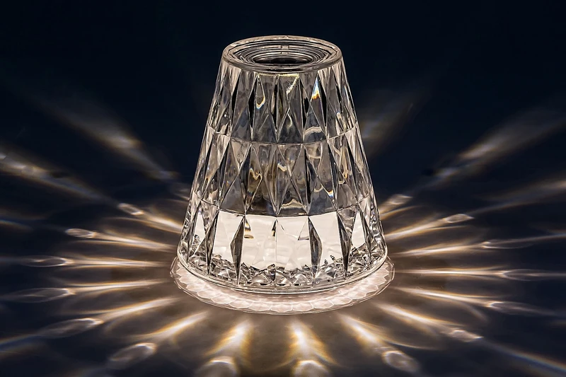 Siggy – LED table lamp in clear, Ø110mm, 2W, 3000K, RGB