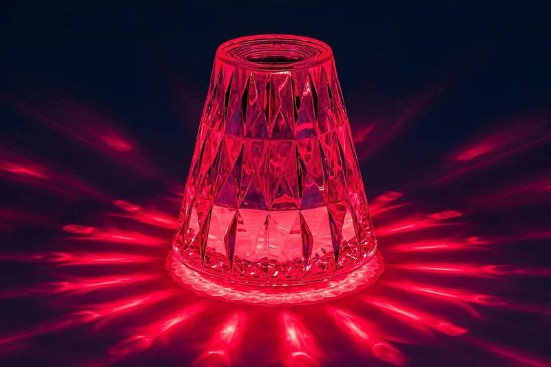 Siggy – LED table lamp in clear, Ø110mm, 2W, 3000K, RGB