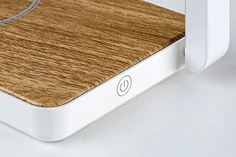 Buldus – LED table lamp in oak/white matt, 210×145mm, 4W, 3000K, dimmable