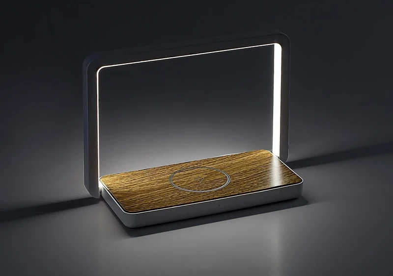 Buldus – LED table lamp in oak/white matt, 210×145mm, 4W, 3000K, dimmable