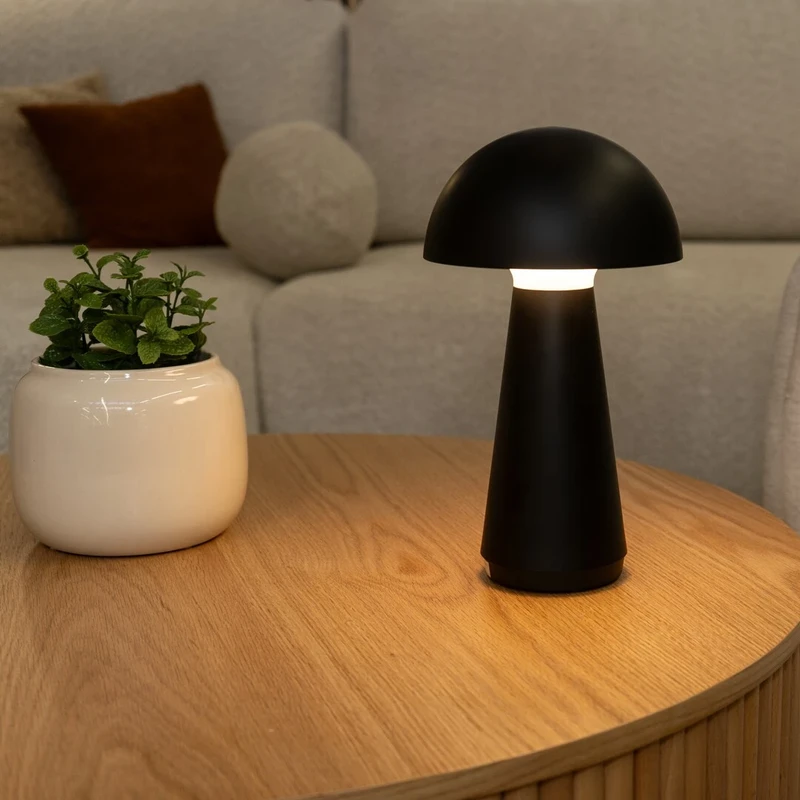 Ishtar – LED настолна лампа в черен мат, Ø160мм, 3W, 3000K, IP44
