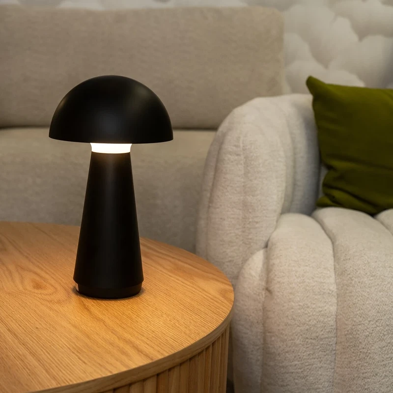 Ishtar – LED настолна лампа в черен мат, Ø160мм, 3W, 3000K, IP44