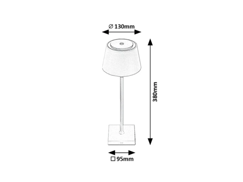 Taena – LED table lamp in black with white shade, Ø130mm, 4W, 3000-5000K, IP44