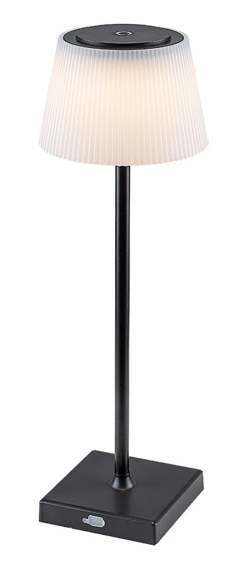 Table Lamps Taena – LED table lamp in black with white shade, Ø130mm, 4W, 3000-5000K, IP44